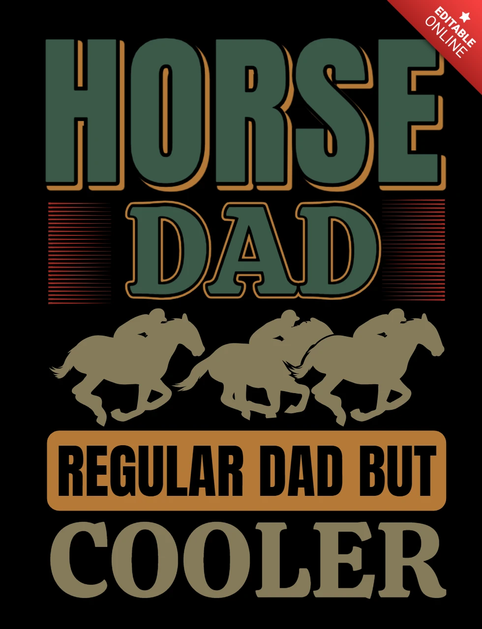 ホースダッド、普通のダッドだけどクールな競馬Tシャツデザインテンプレート