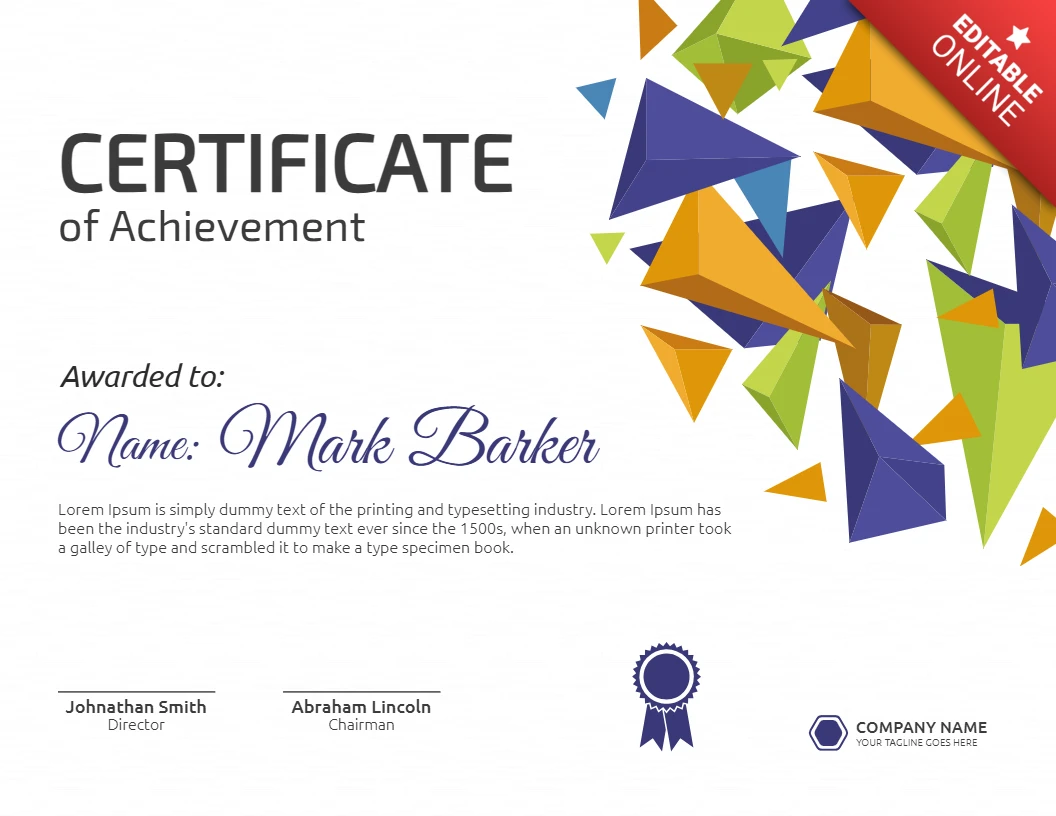 Abstracte moderne certificaat van voltooiing post ontwerpsjabloon