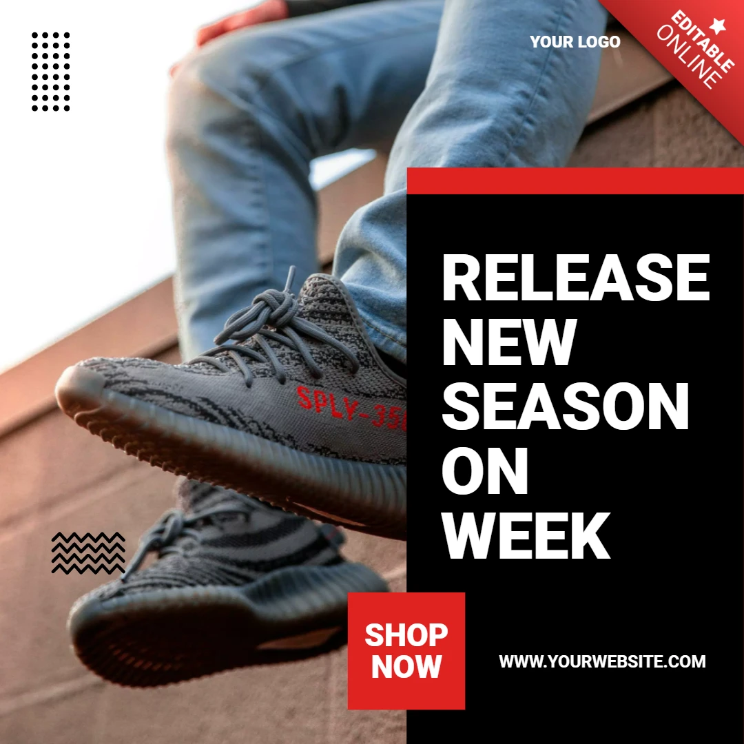Nouvelle saison streetwear sneakers sale instagram post design template