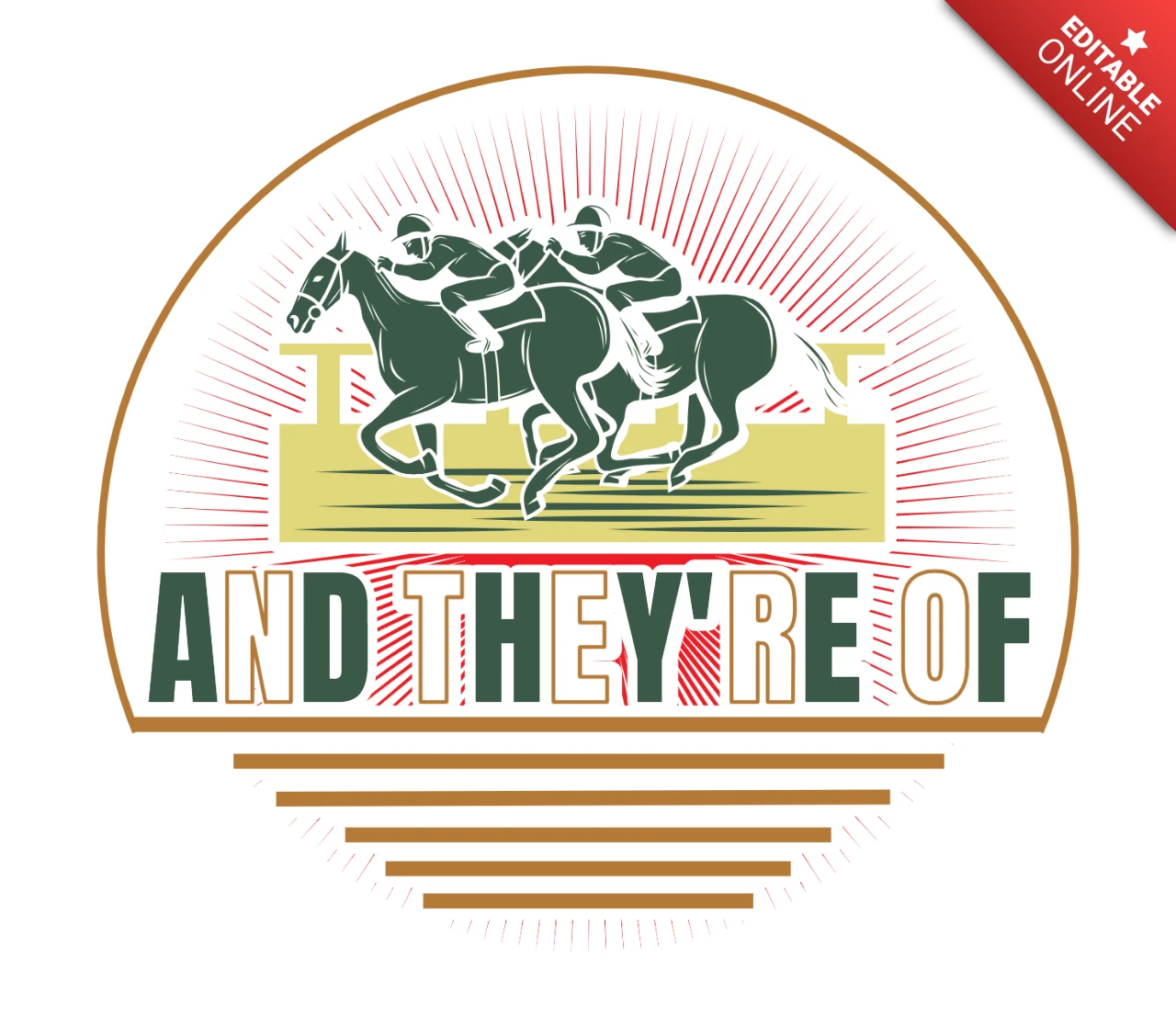 Vintage Racing Design Template for Equestrian Events
