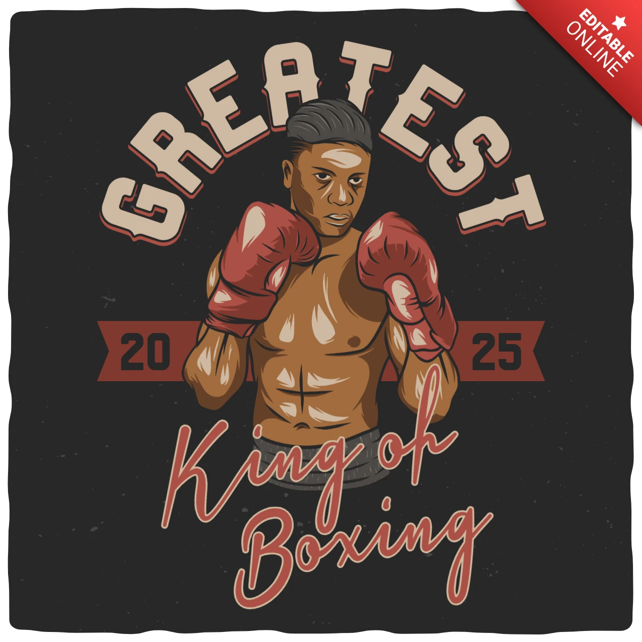 Greatest King Of Boxing T-shirt Design Template