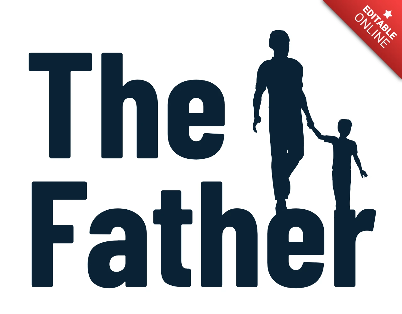 Father and Child Silhouette Design Template for Father's day Merchandising