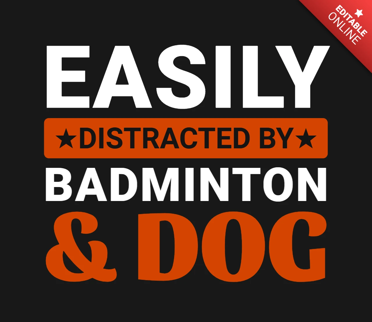 Modello di maglietta per cani e badminton facilmente distraibili