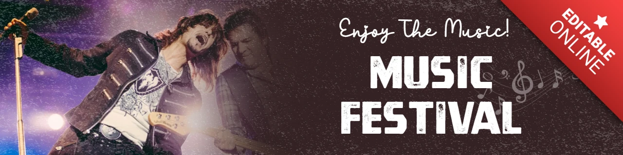 Modèle de bannière de célébration de festival de musique en direct