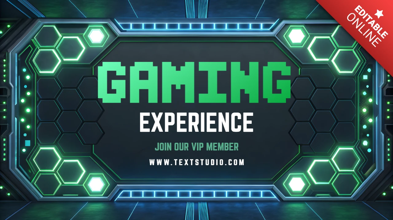 Gaming Experience Template with Futuristic Design and Neon Elements
