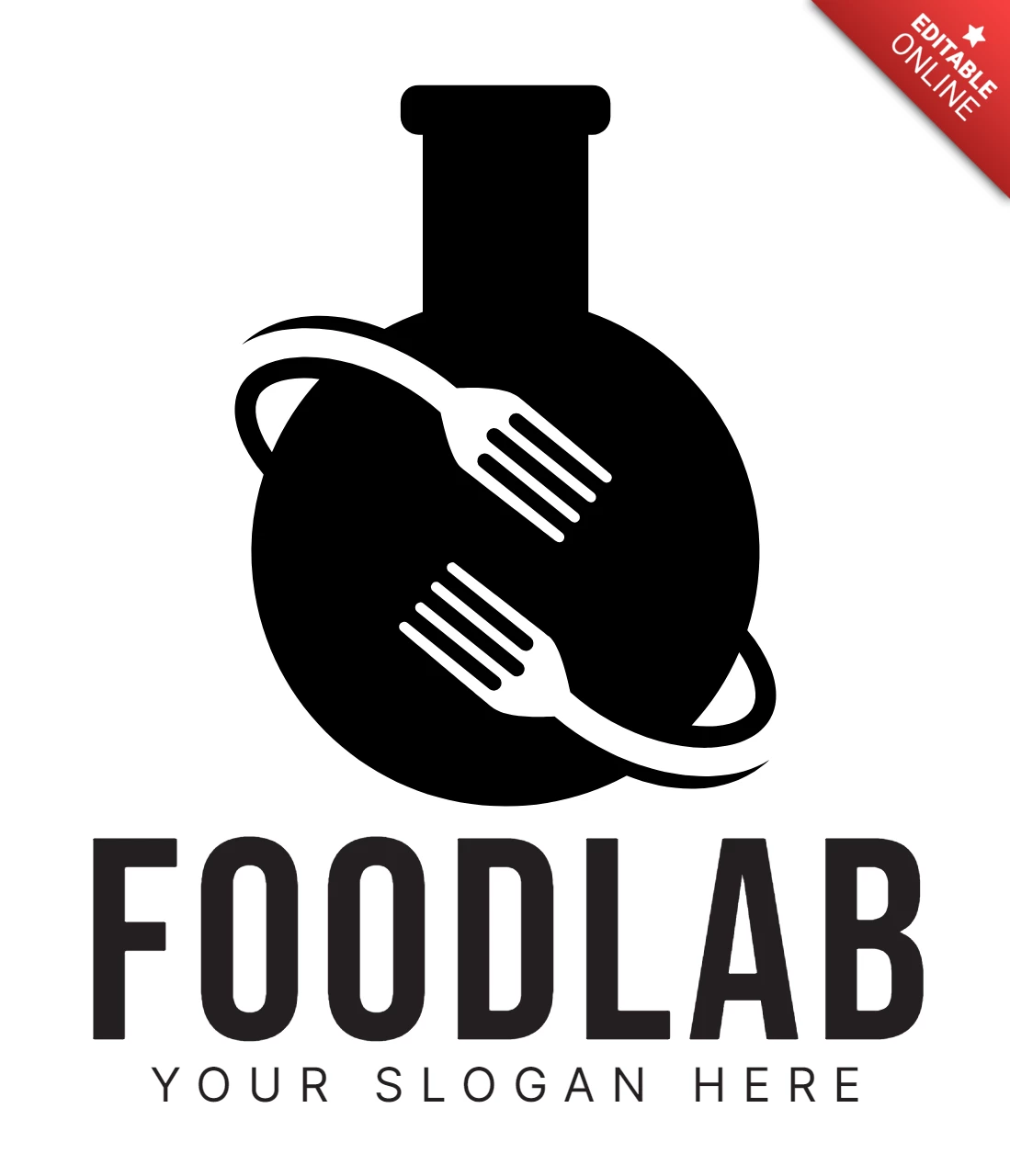 Plantilla de diseño de logotipo de laboratorio de alimentos negro