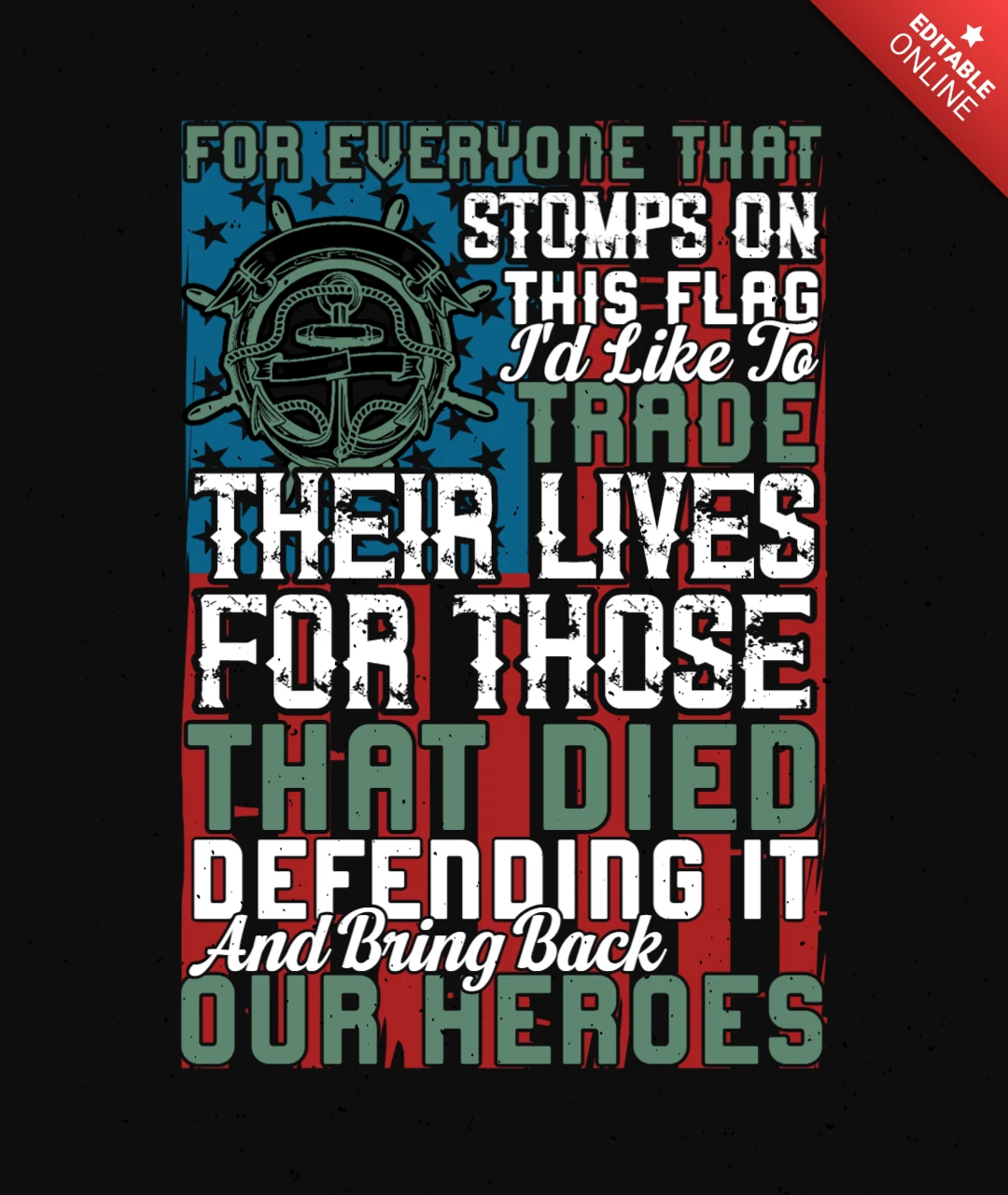 Stomps auf diesem usa veteran t-shirt design vorlage