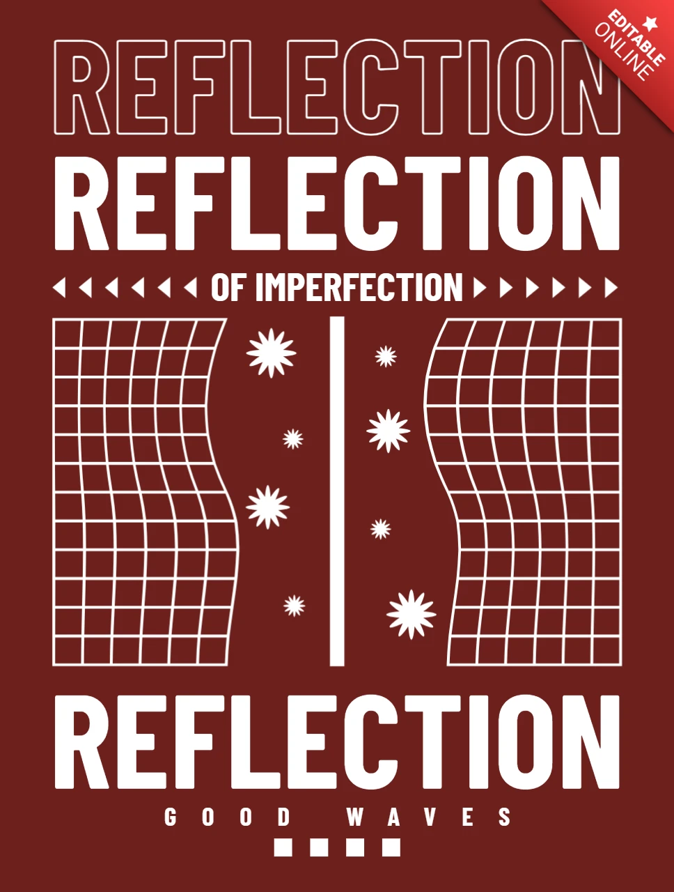 Modelo moderno de design gráfico para impressões de arte reflexiva