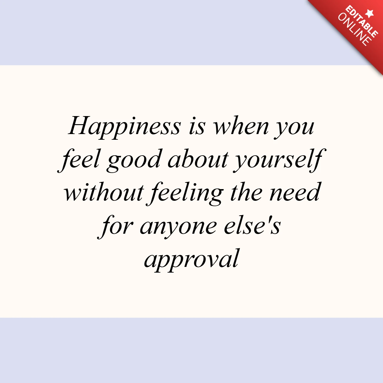 Self Love and Happiness Motivational Quote Instagram Post Design Template