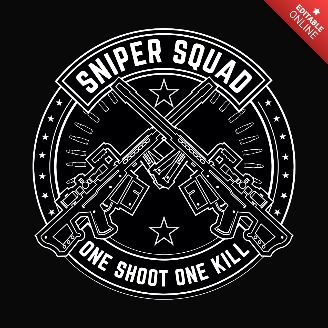 Sniper squad t-shirt ontwerpsjabloon