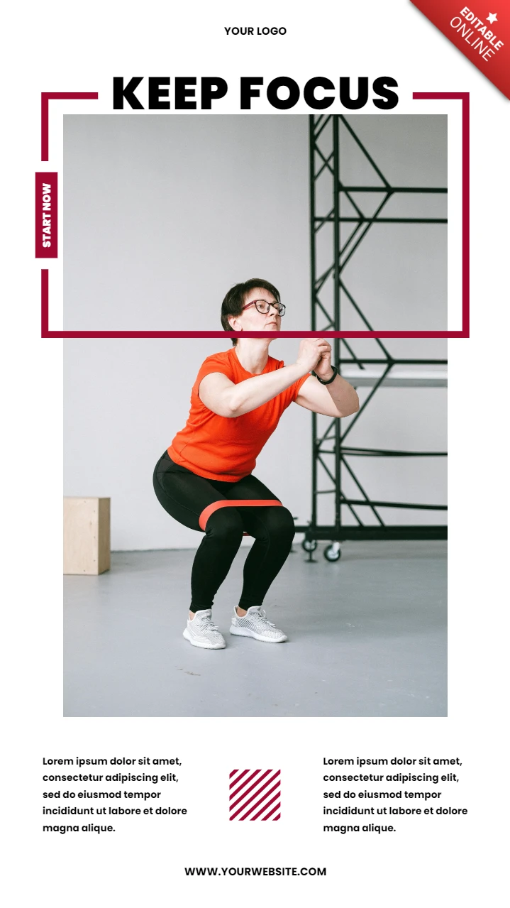 Keep focus mujer fitness instagram story post design template