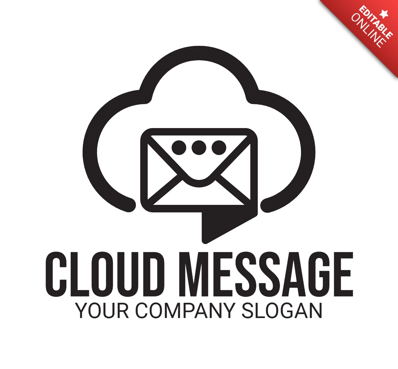 Cloud Message Logo Design Template
