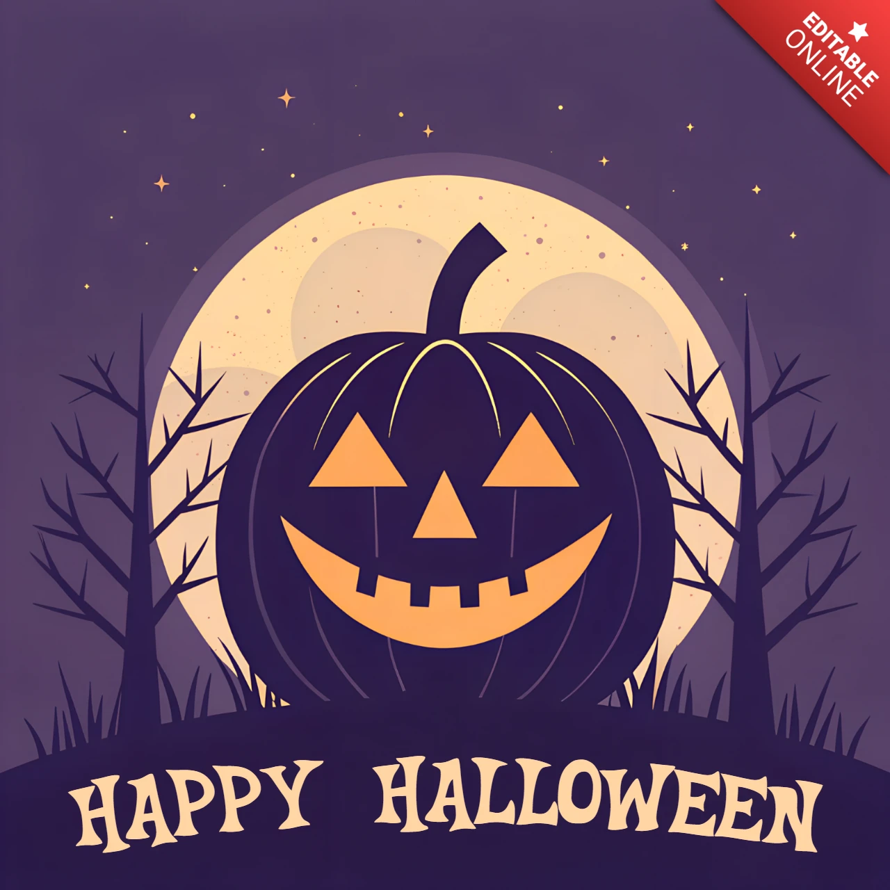 Frohes Halloween Kürbisdesign-Vorlage für festliche Grußkarten