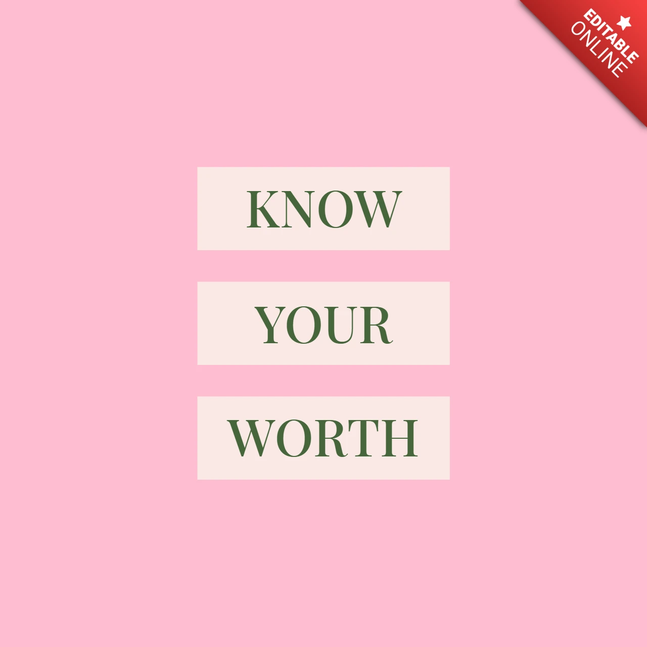 Ken uw waarde quote instagram post design template