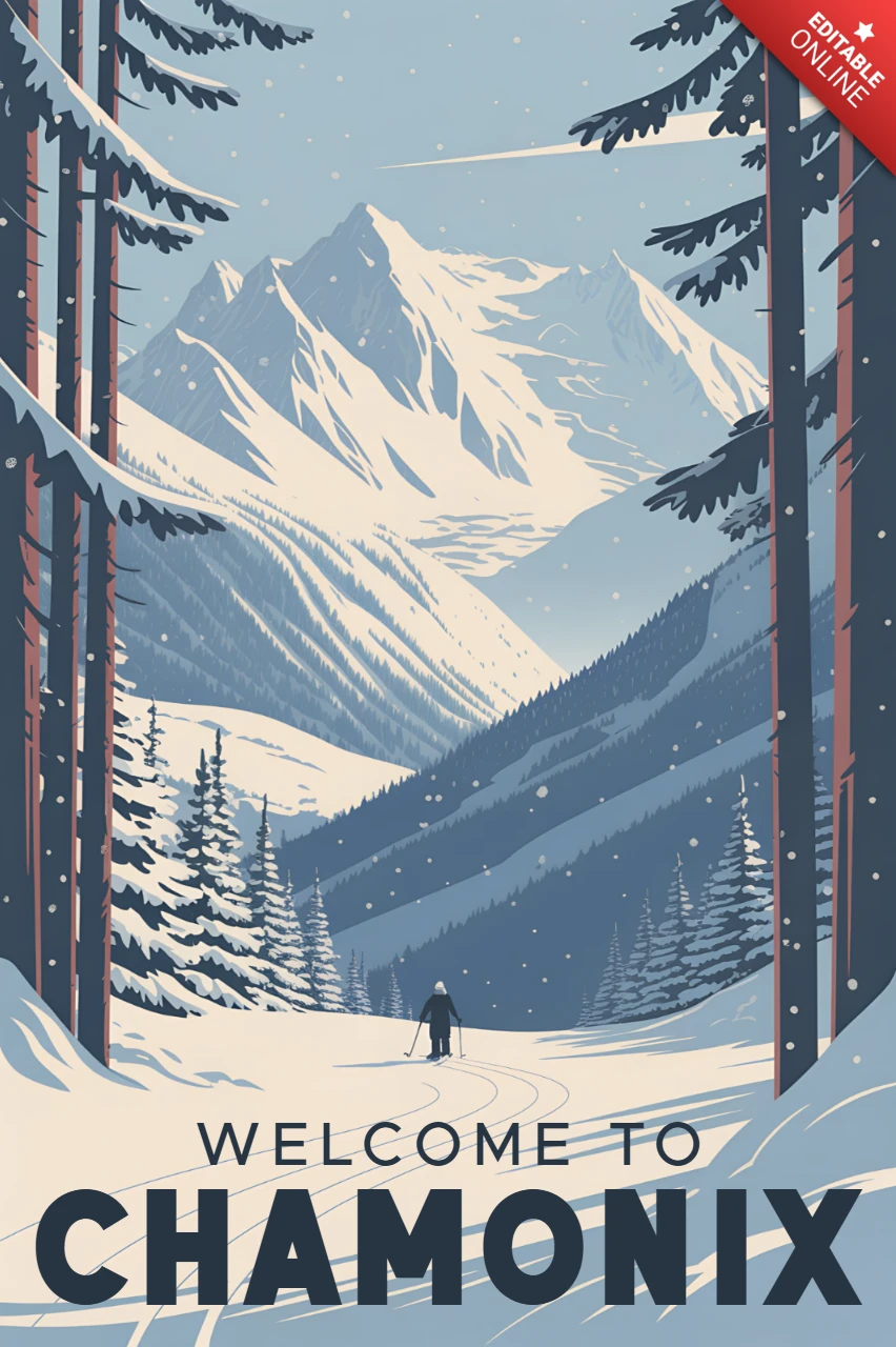 Berglandschaftsdesign-Vorlage für Reiseposter