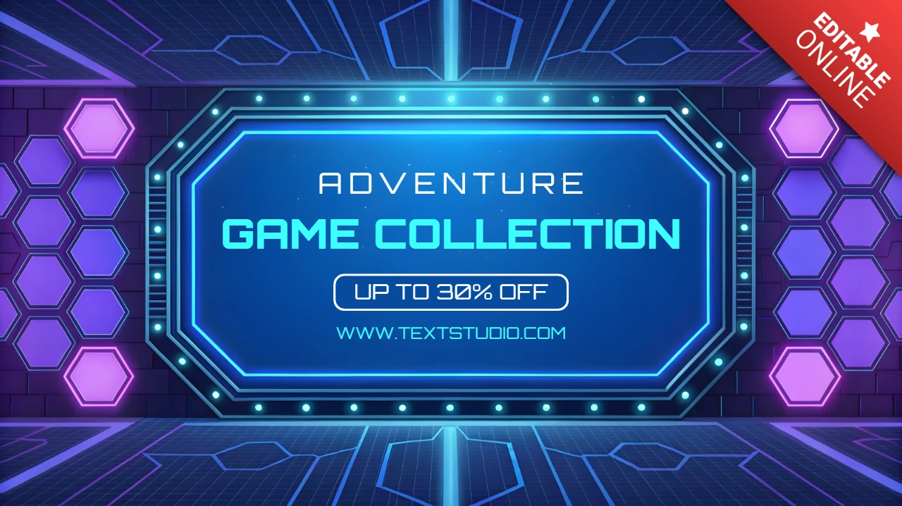 Neon Adventure Game Collection Template Design