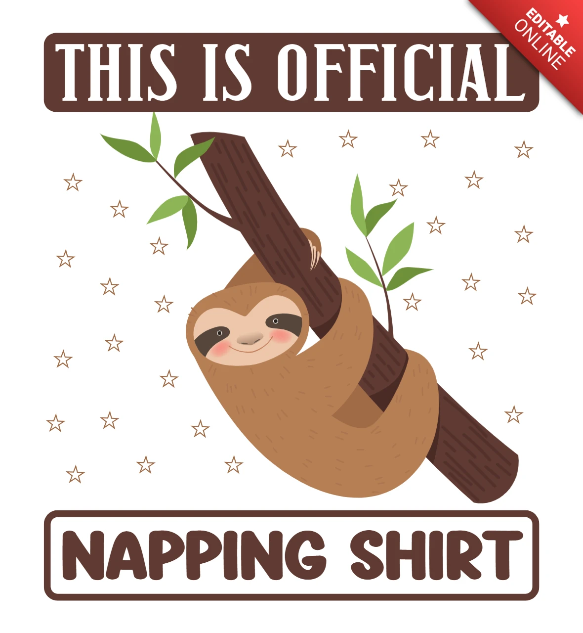 Questo è il mio modello di design ufficiale per la maglietta del bradipo che fa il pisolino