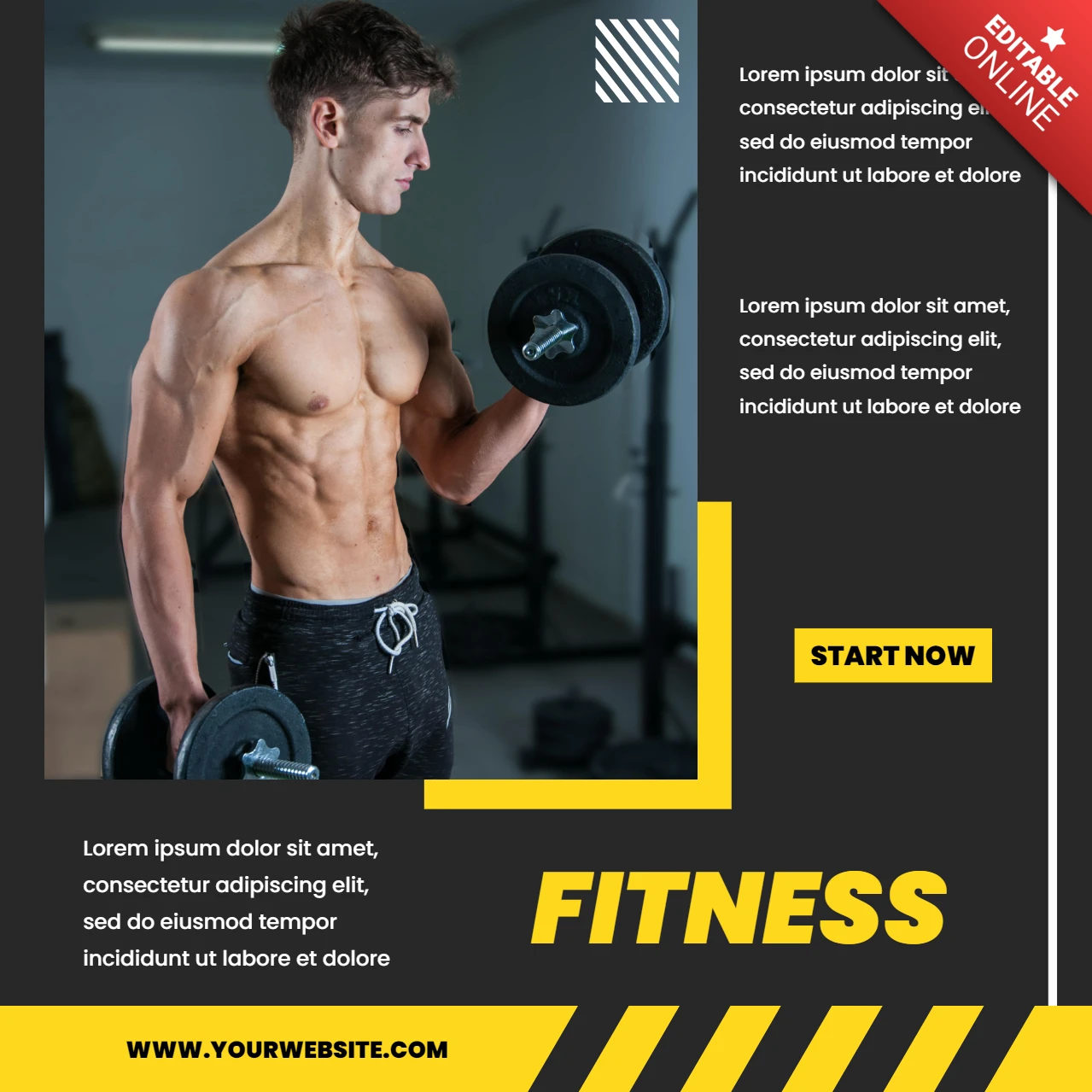 Fitness Lifestyle Werbeartikel für soziale Medien Design Vorlage