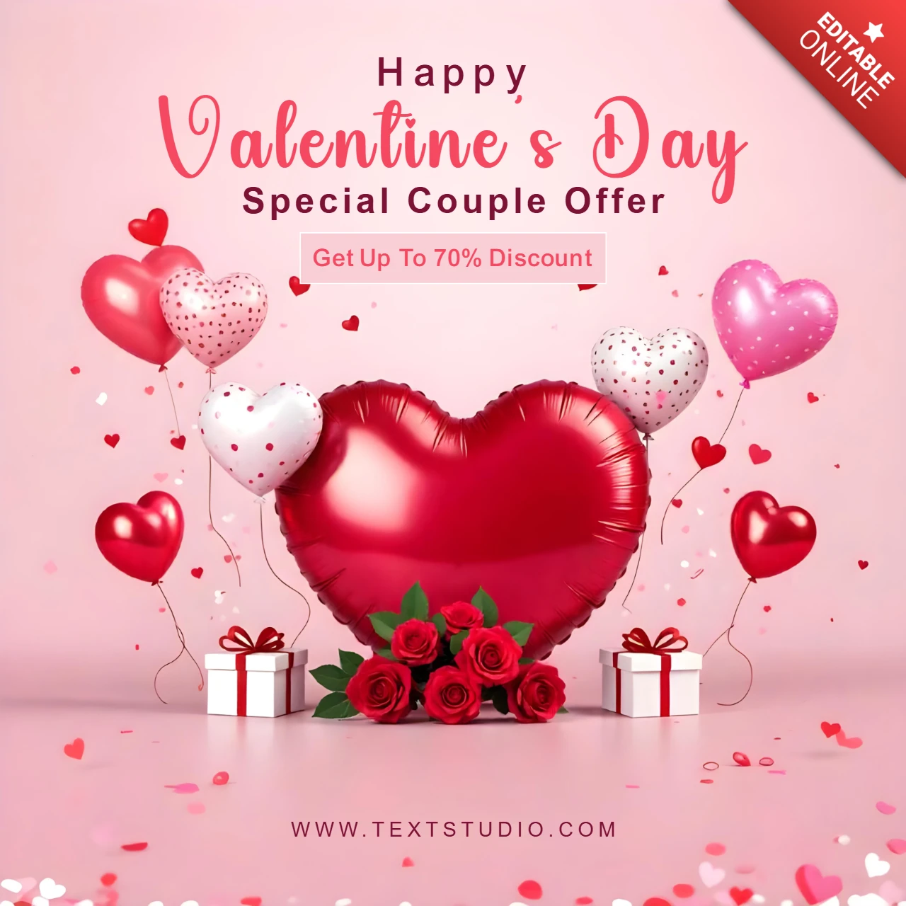 Valentine's Day Special Offer Design Template for Couples