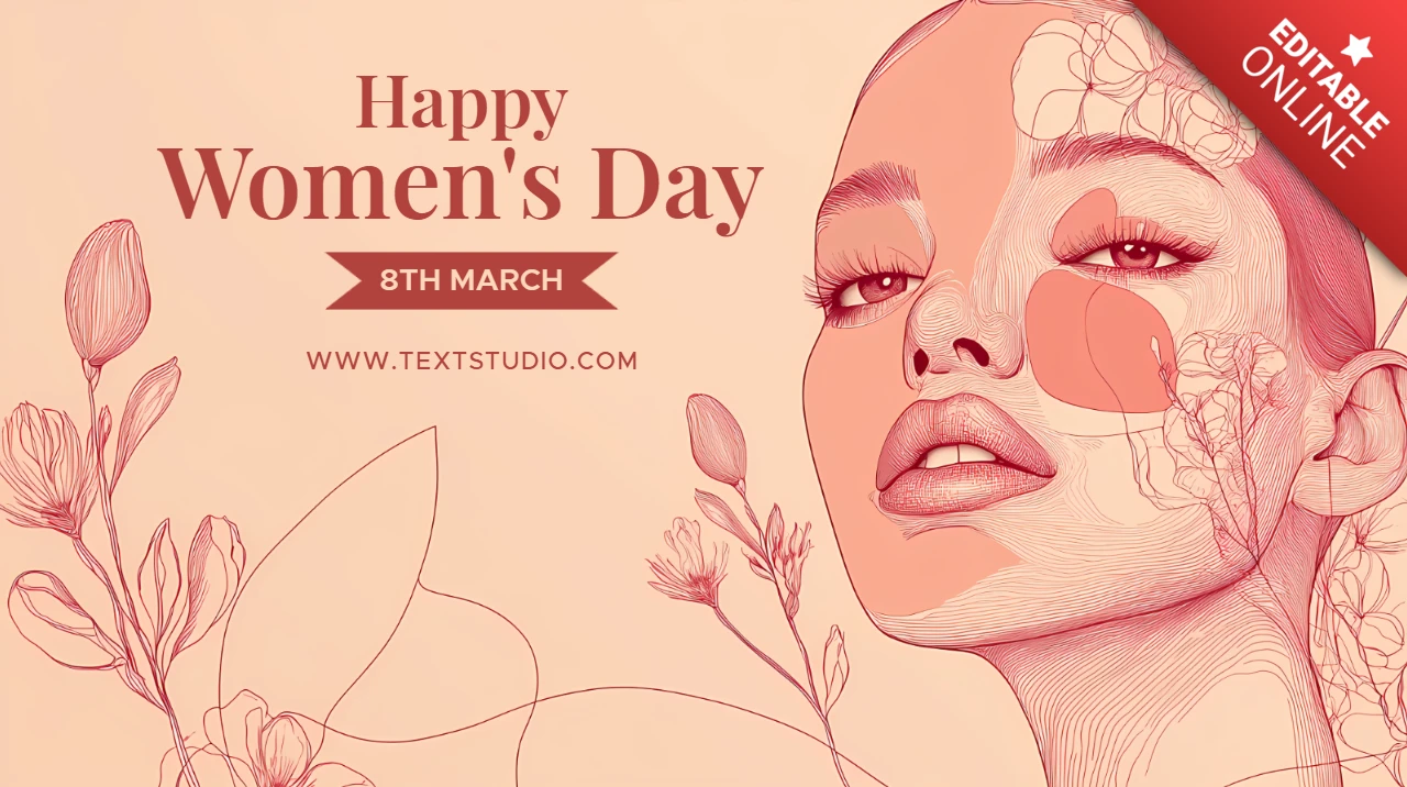 Happy Women's Day Editable Design Template for 8th March Celebrations