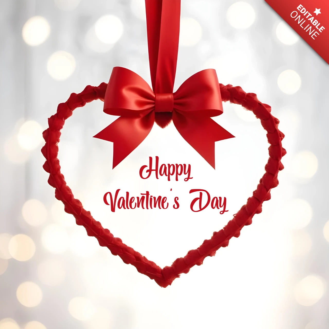 Plantilla de diseño de decoración romántica de corazones para San Valentín