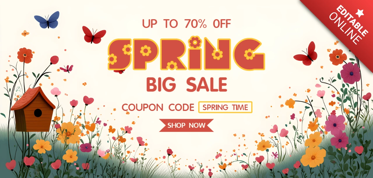Modèle de conception de vente de fleurs de printemps avec des graphiques vibrants