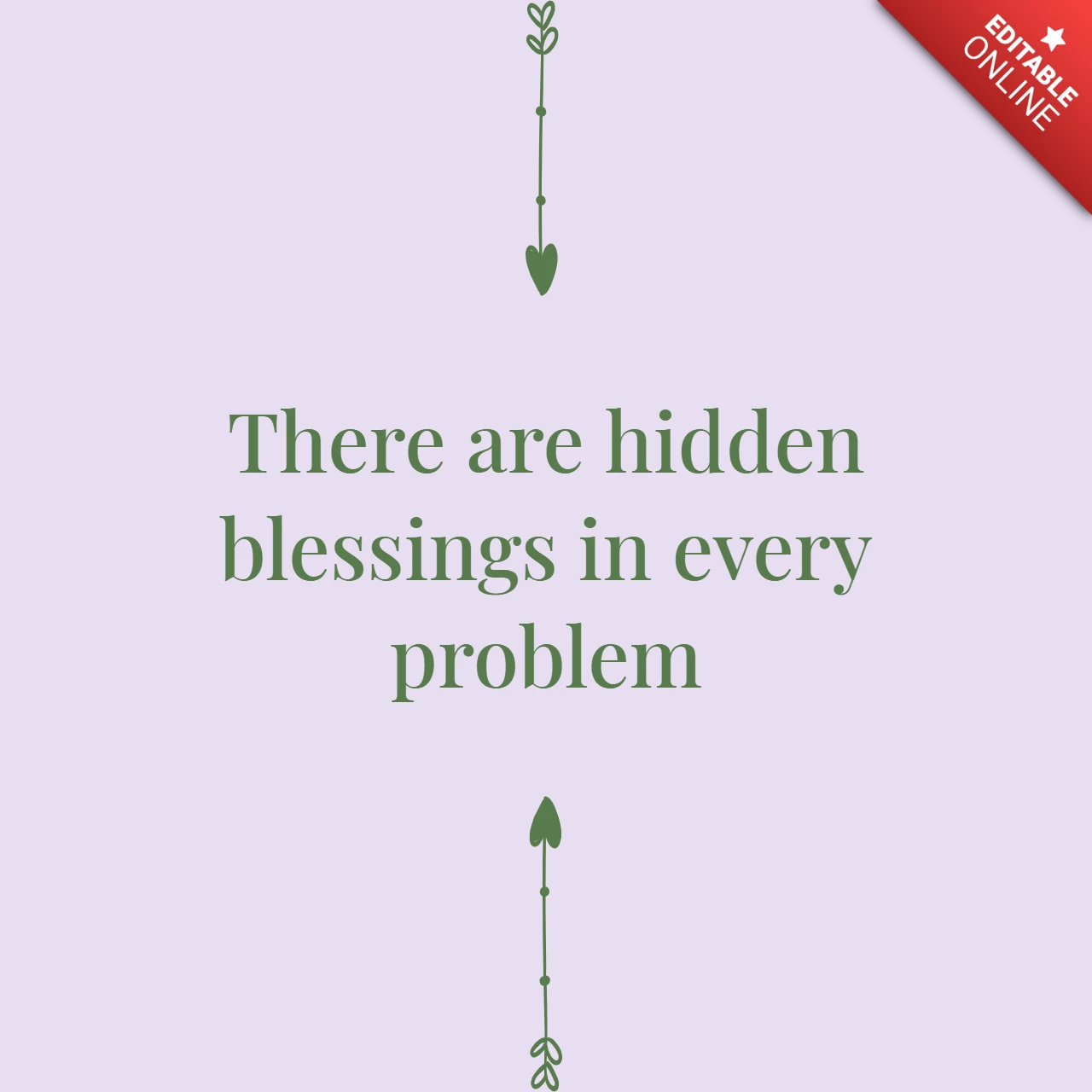 Hidden blessings boho quote instagram post design template