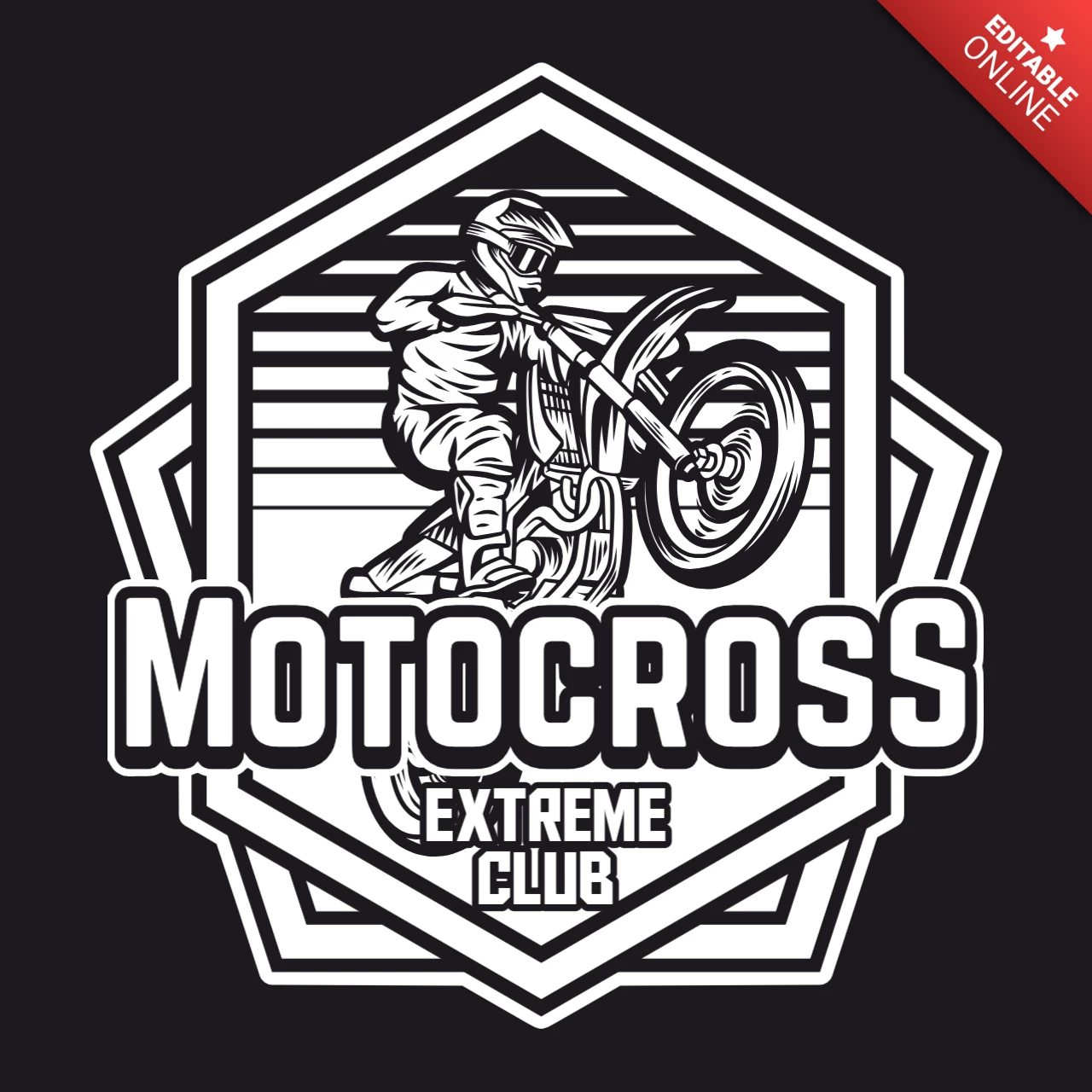 Motocross extrem club logo design Vorlage