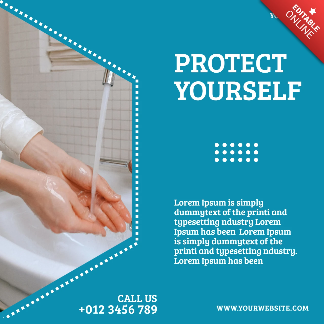 Blue Medical Care Promotional Social Media Post Design Template