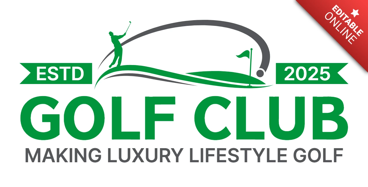 Plantilla de diseño de logotipo de club de golf