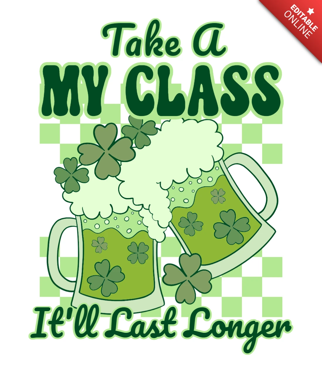 St. Patrick's Day Beer Mug Design Template for T-Shirts