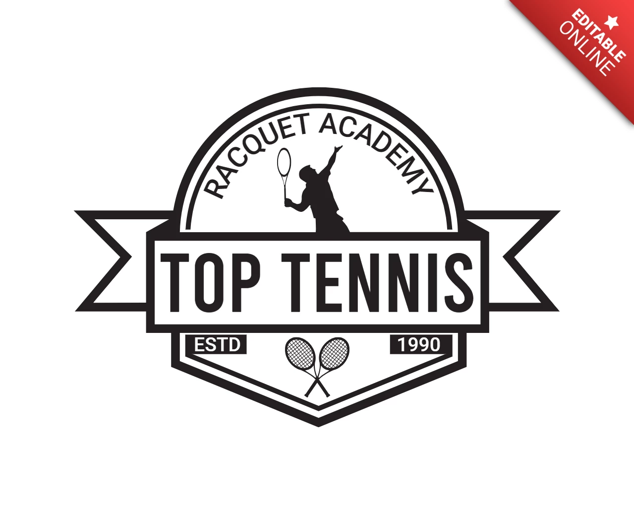 Designvorlage für das Top-Sportlogo von Tennisturnieren