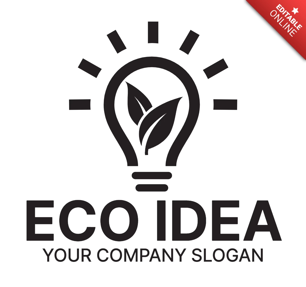 Modèle de logo Eco idea noir