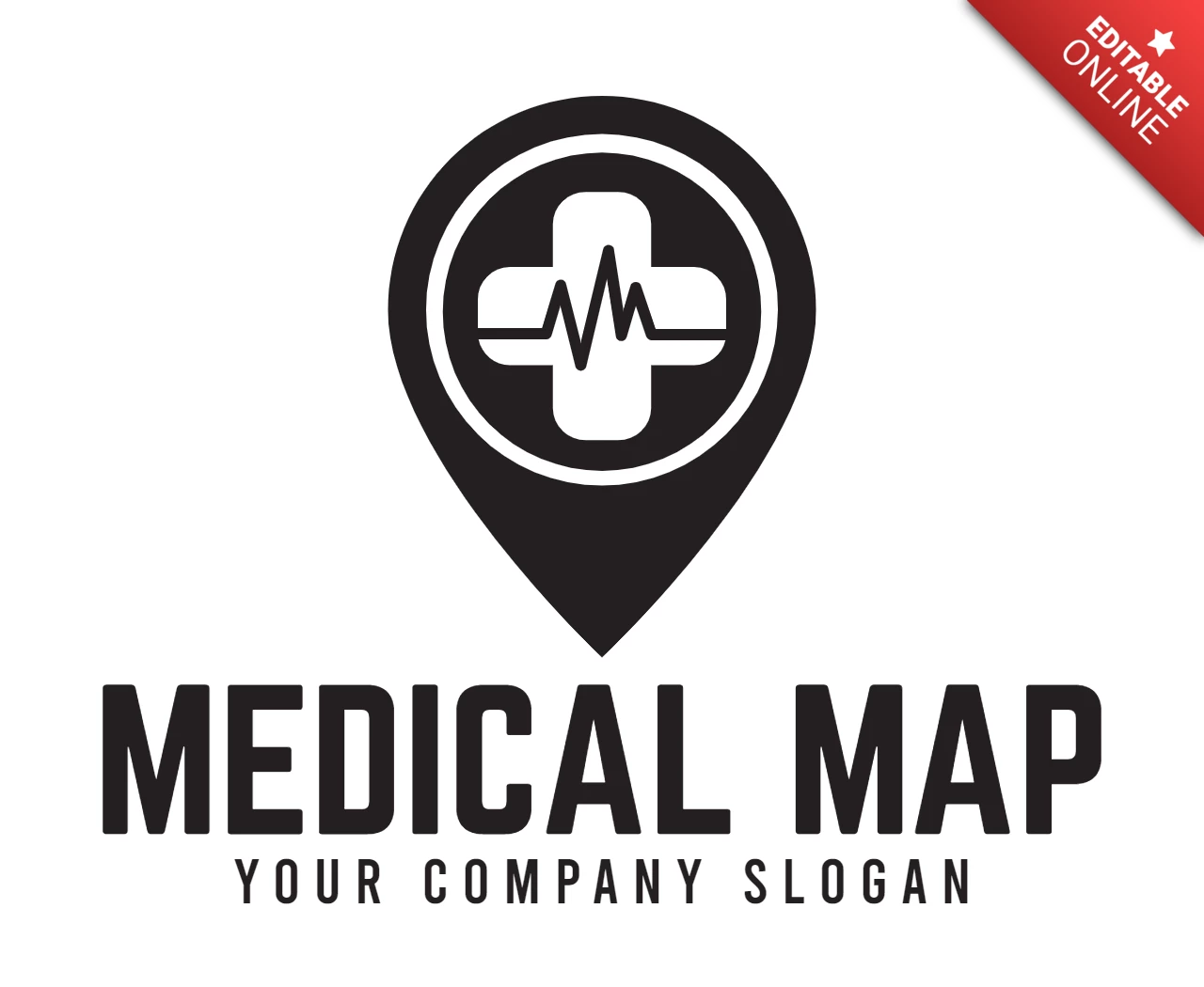 Medical Map Logo Design Template