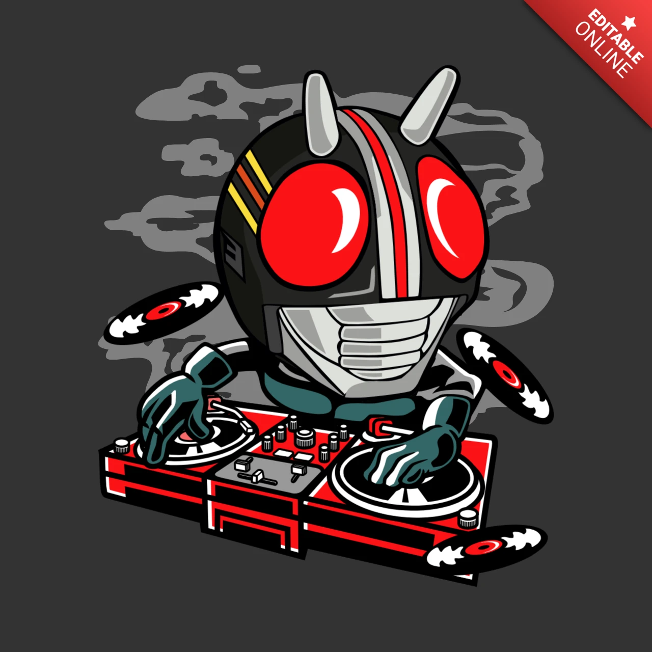Modèle de conception de t-shirt de culture pop Dj Kamen Ant-Man