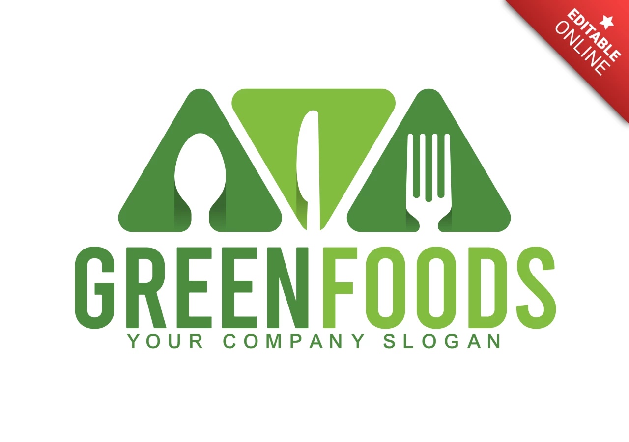 Modelo de design de logotipo de restaurante de comida verde