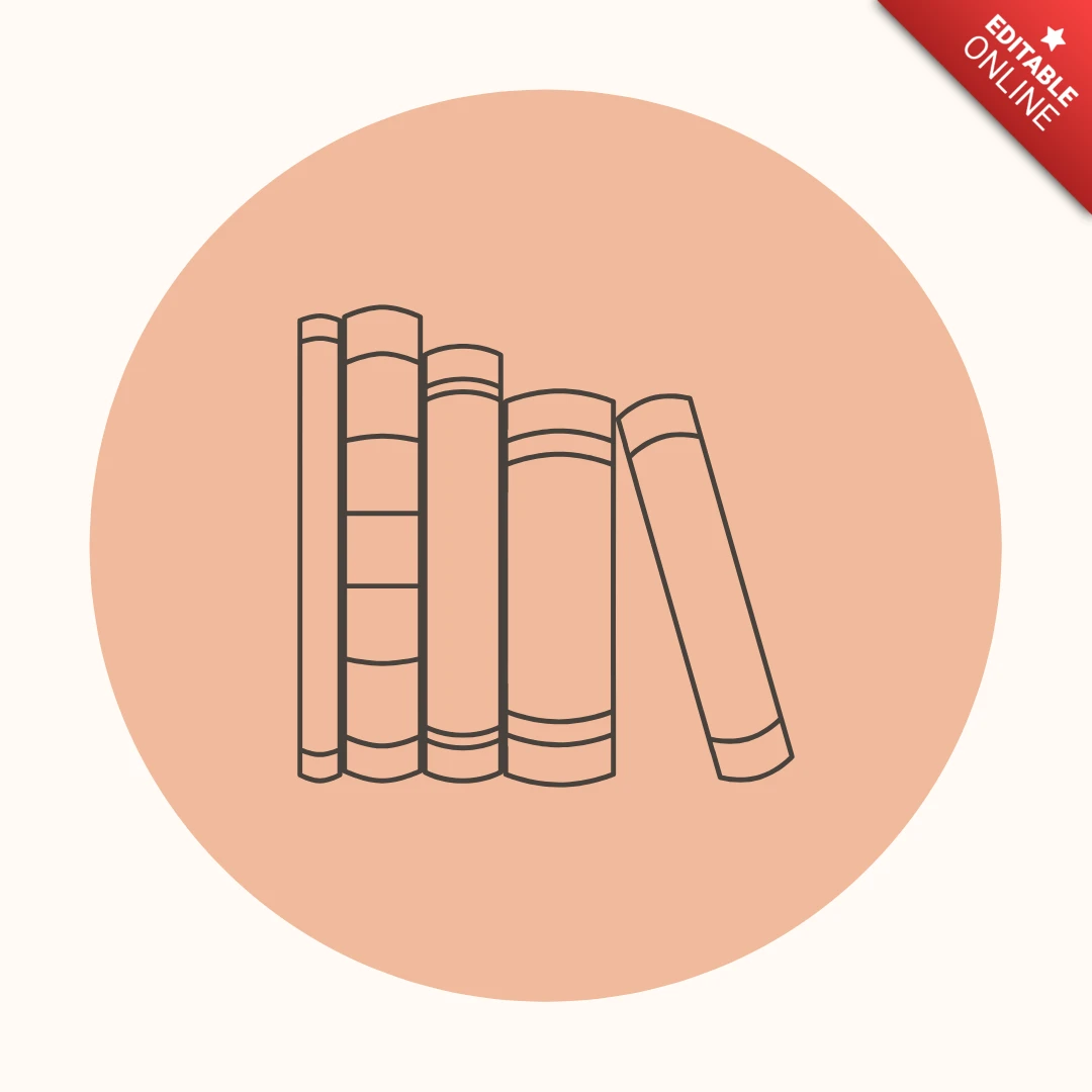 Modelo de capa de destaque de história do Instagram de arte de linha de amante de livros