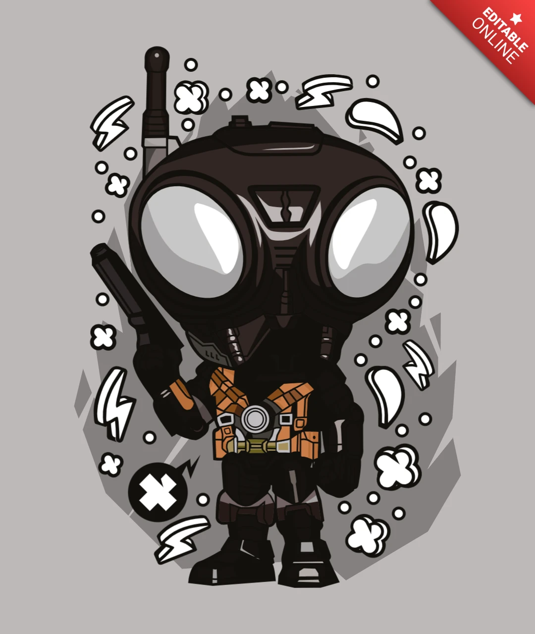The Mandalorian Q9-0 Pop Culture T-Shirt Design Template