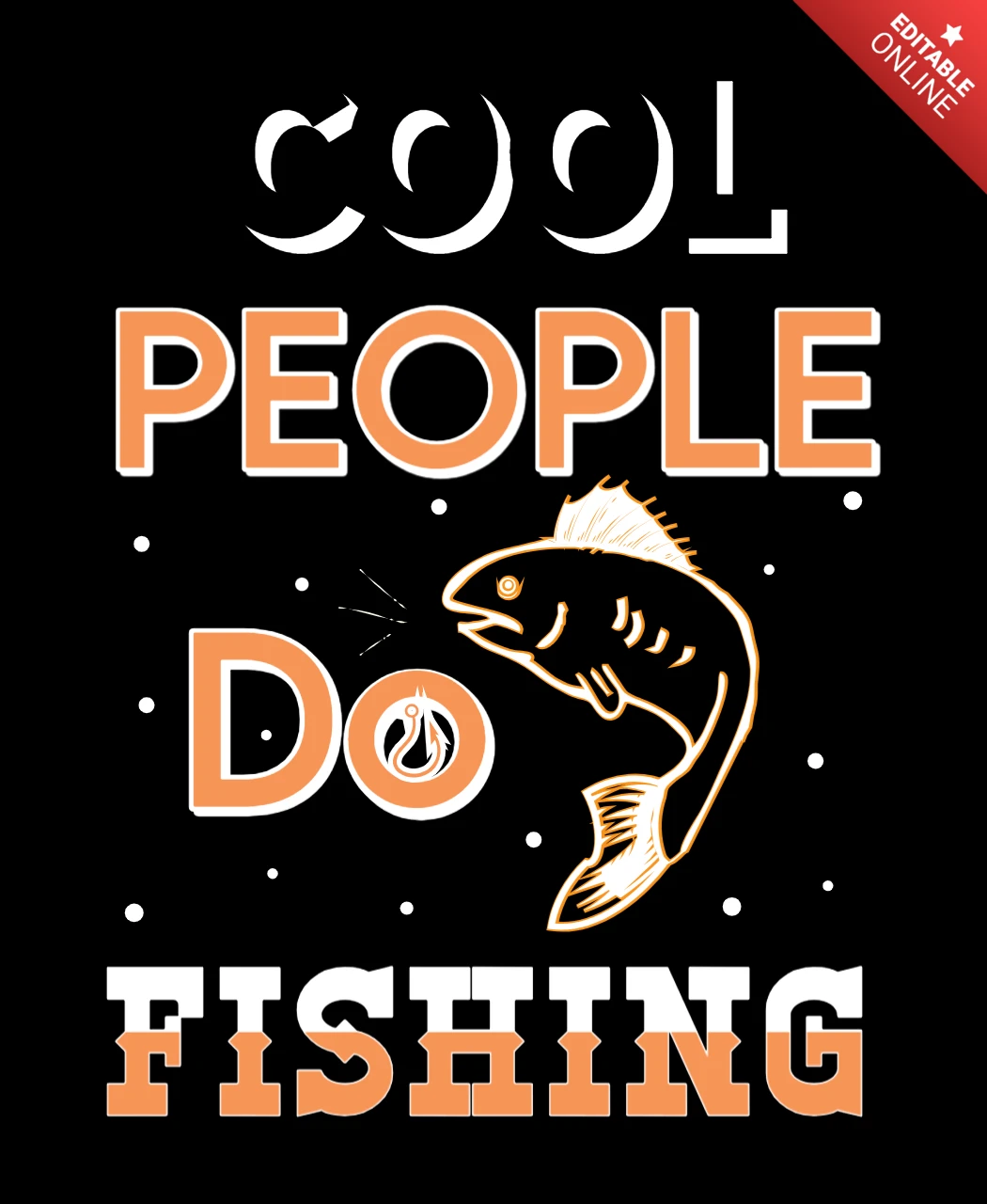 Cool mensen doen vissen visser t-shirt ontwerpsjabloon