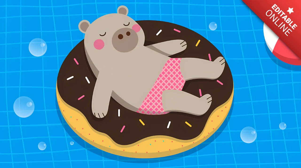 Modello di disegno di orso estivo per bambini
