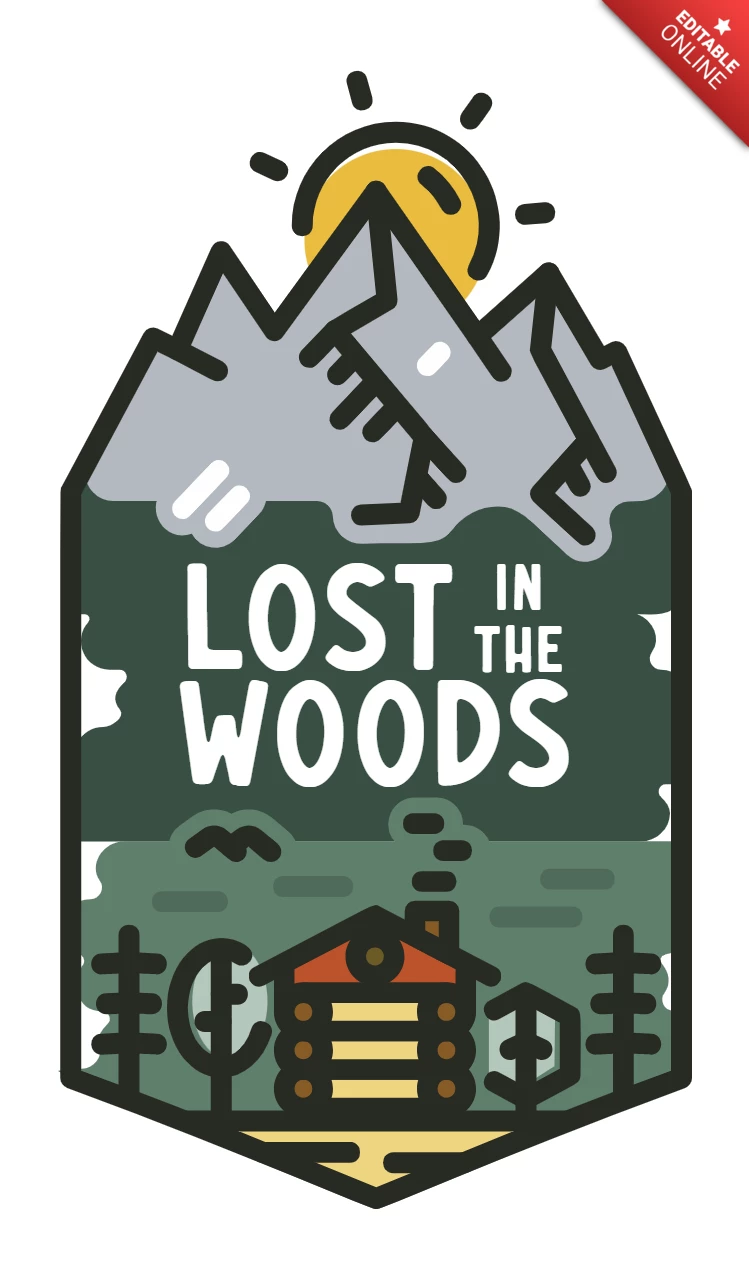 Lost In The Woods Badge Template Design
