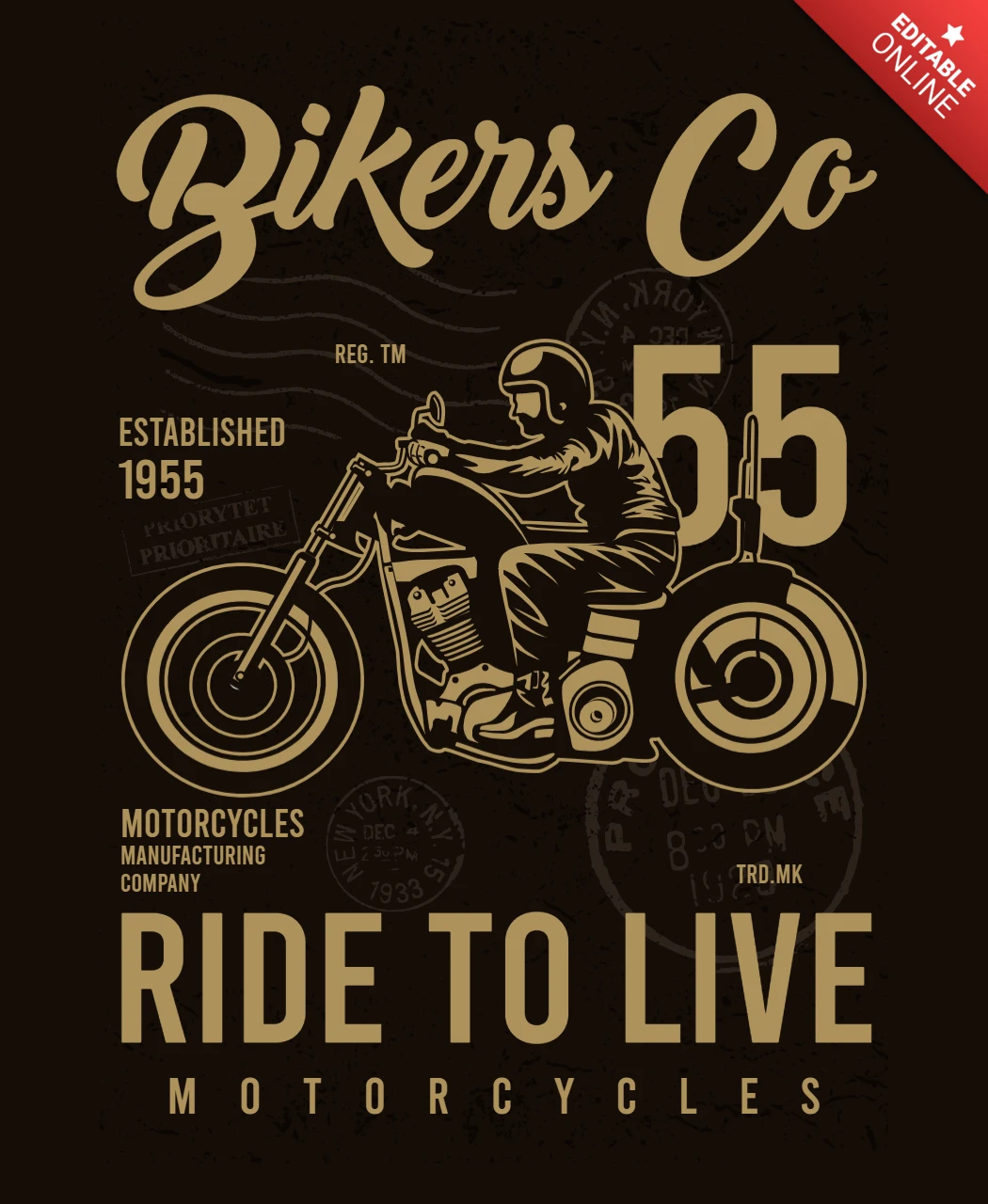 Bikers co tişört tasarım şablonu
