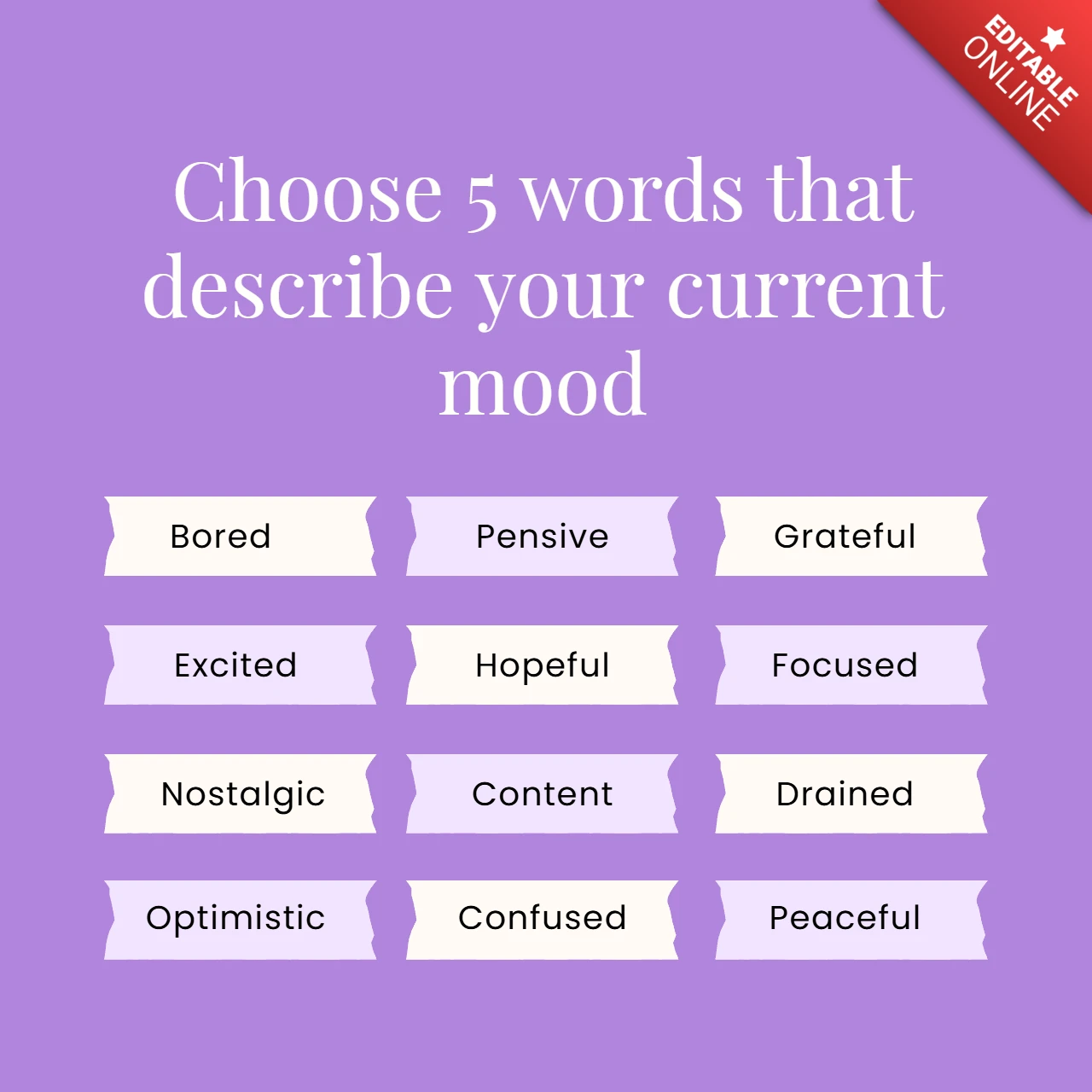 Mood Description Instagram Post Design Template