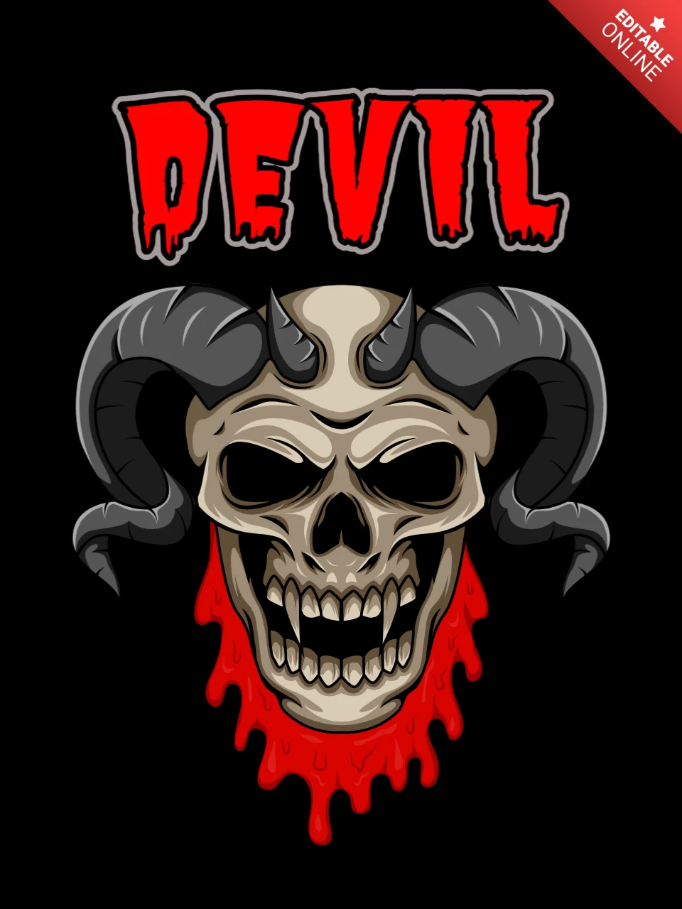 Devil Skull Mascot T-shirt Design
