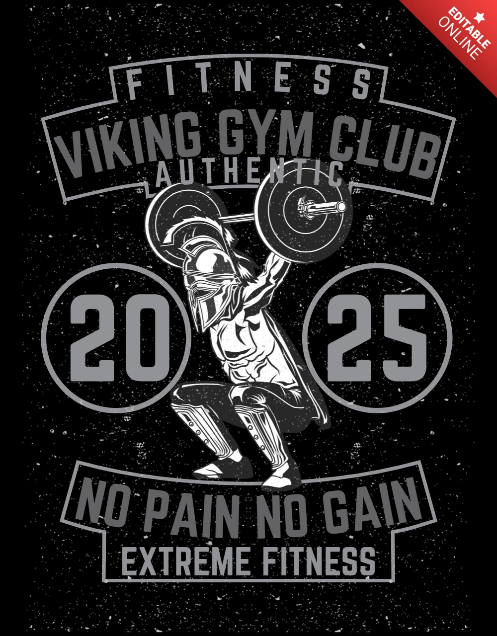 Viking Gym Club T-shirt Design Template