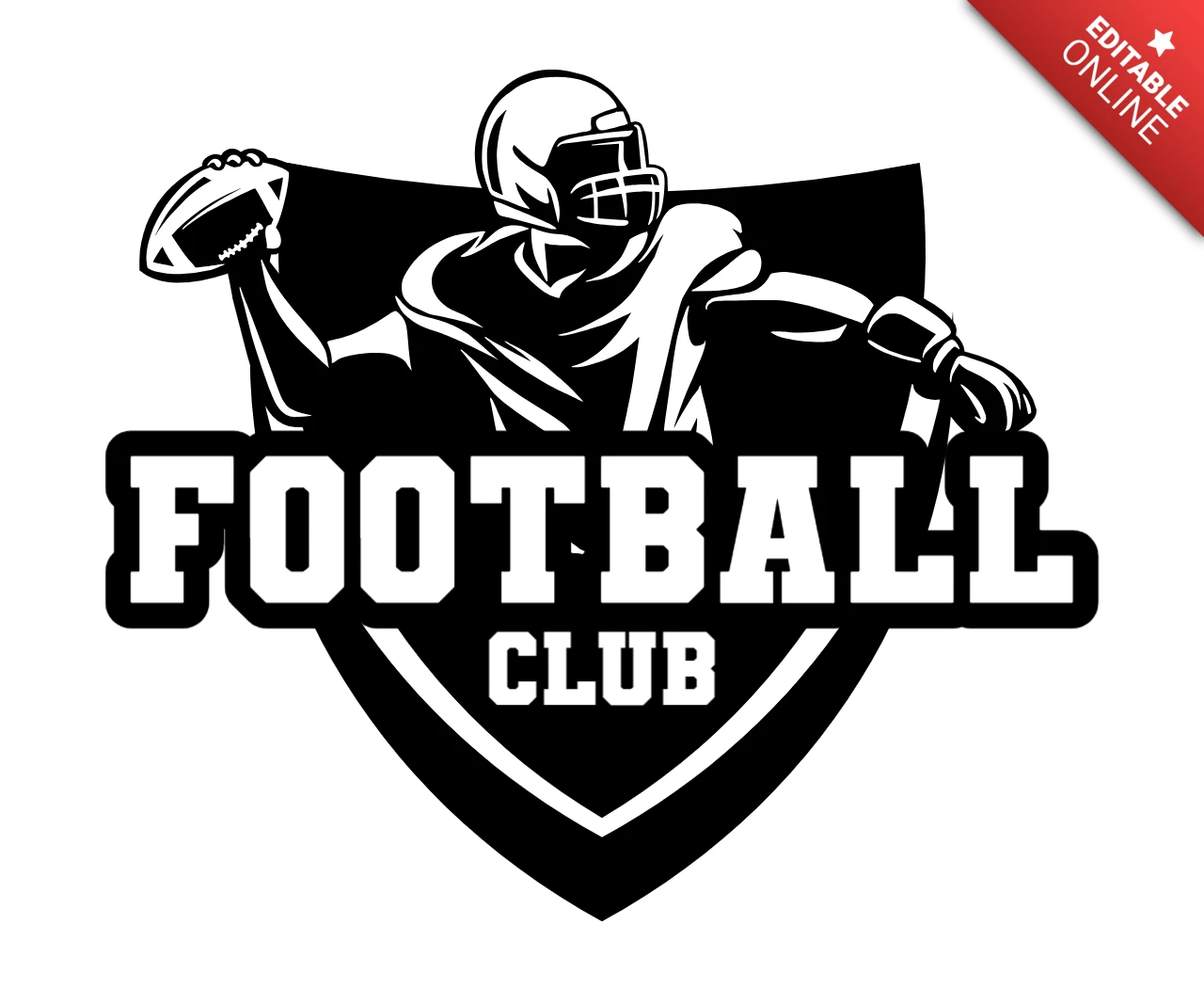 Modello di logo del distintivo della squadra di football americano