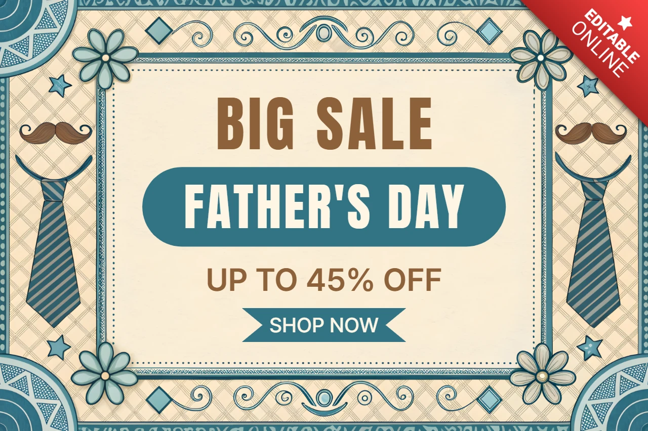 Plantilla de banner comercial de regalo para el Día del Padre con diseño vintage