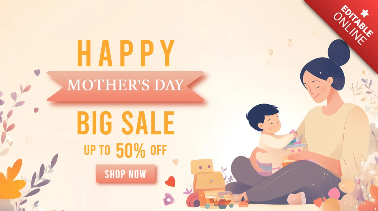 Modello di vendita per la festa della mamma - stile soft e mindfulness