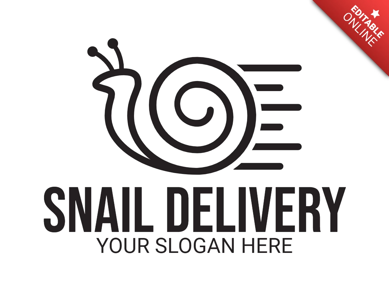 Snail Delivery Logo Design Template
