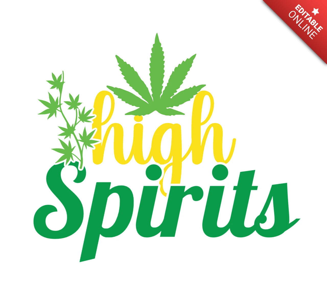 High Spirits Weed T-shirt Design Template